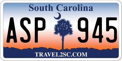 SC license plate ASP945