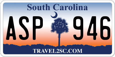 SC license plate ASP946