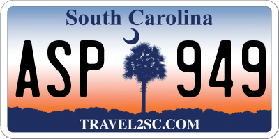 SC license plate ASP949