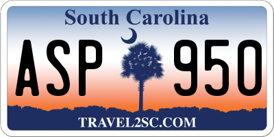 SC license plate ASP950
