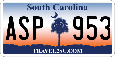 SC license plate ASP953