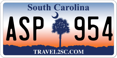 SC license plate ASP954