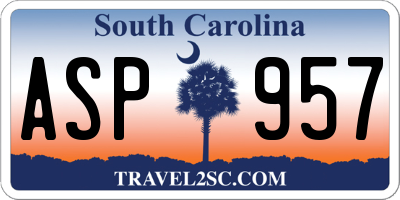 SC license plate ASP957