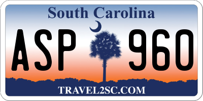 SC license plate ASP960