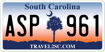 SC license plate ASP961