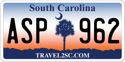 SC license plate ASP962
