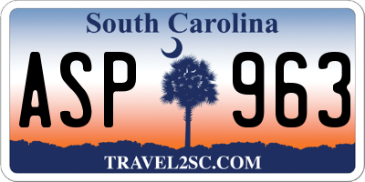 SC license plate ASP963