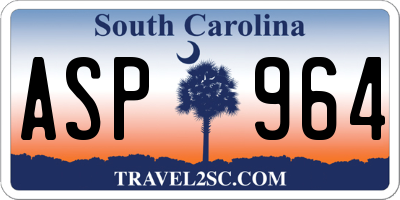 SC license plate ASP964