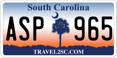 SC license plate ASP965