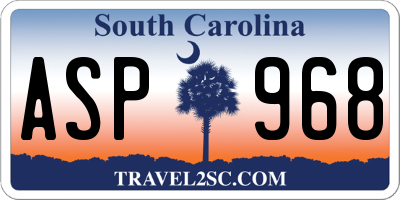 SC license plate ASP968