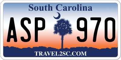 SC license plate ASP970
