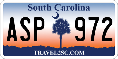 SC license plate ASP972