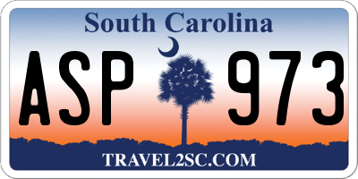 SC license plate ASP973