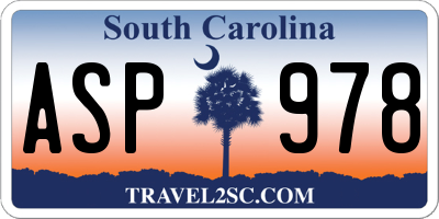 SC license plate ASP978