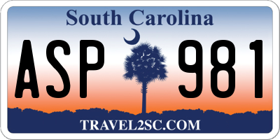 SC license plate ASP981