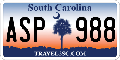 SC license plate ASP988