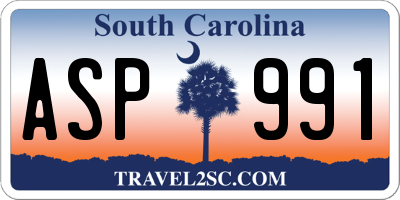 SC license plate ASP991