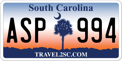 SC license plate ASP994
