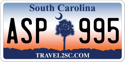 SC license plate ASP995