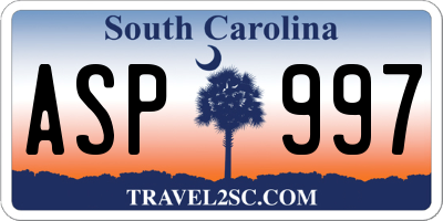 SC license plate ASP997
