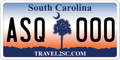 SC license plate ASQ000