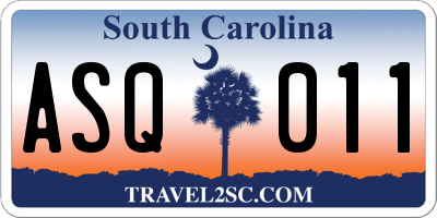 SC license plate ASQ011