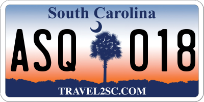 SC license plate ASQ018