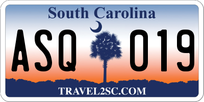 SC license plate ASQ019
