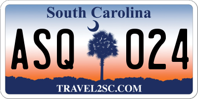 SC license plate ASQ024
