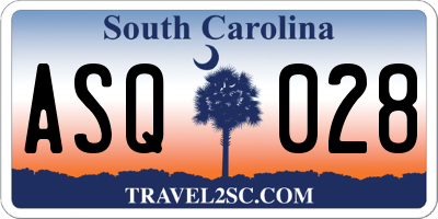 SC license plate ASQ028