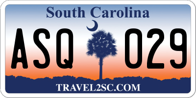 SC license plate ASQ029
