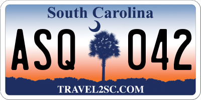 SC license plate ASQ042