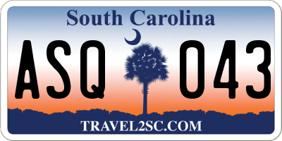 SC license plate ASQ043