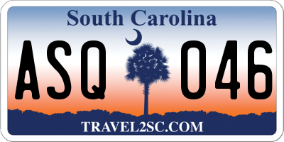 SC license plate ASQ046