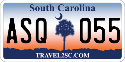 SC license plate ASQ055