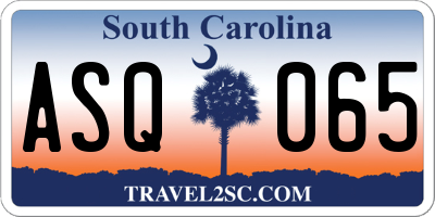 SC license plate ASQ065