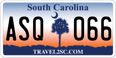 SC license plate ASQ066