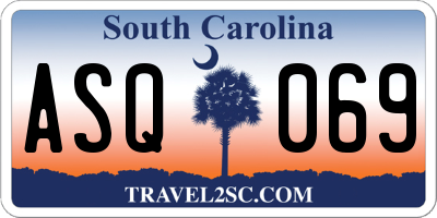SC license plate ASQ069
