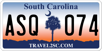 SC license plate ASQ074