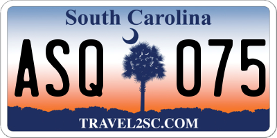 SC license plate ASQ075