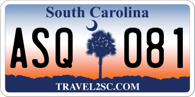 SC license plate ASQ081