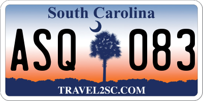 SC license plate ASQ083