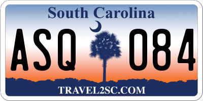 SC license plate ASQ084