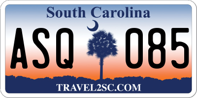 SC license plate ASQ085