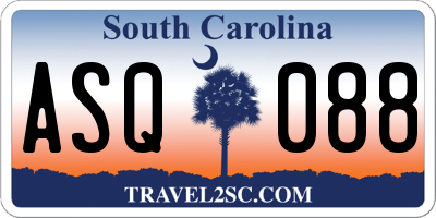 SC license plate ASQ088