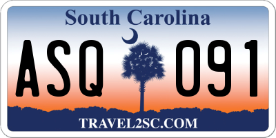 SC license plate ASQ091