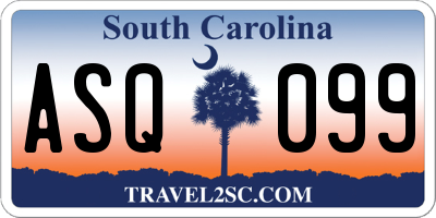 SC license plate ASQ099