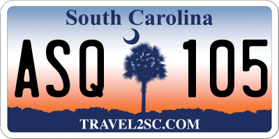 SC license plate ASQ105