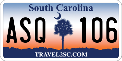 SC license plate ASQ106