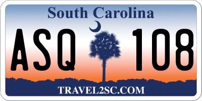 SC license plate ASQ108